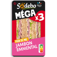 Sandwich Le Méga - Club - Jambon Emmental x3