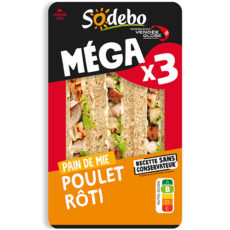 Sandwich Le Méga - Club - Poulet rôti Mayo légère x3