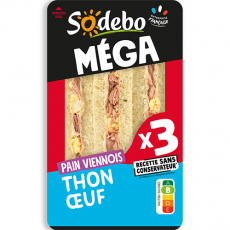 Sandwich Le Méga - Club - Thon Oeuf  x3 / pain viennois